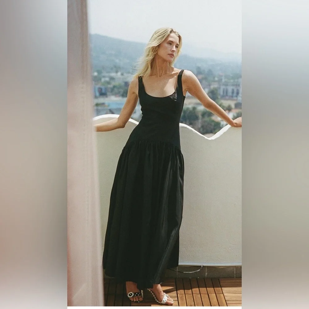 Free People Elegant Black Maxi Dress